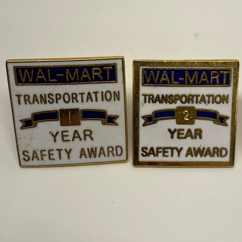Wal-Mart Transportation Safety Award Pin Years‎ 1, 2, 3,4 Enamel Lapel 4 Lot